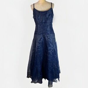 Lanting bride navy chiffon maxi dress  fit & flare size M